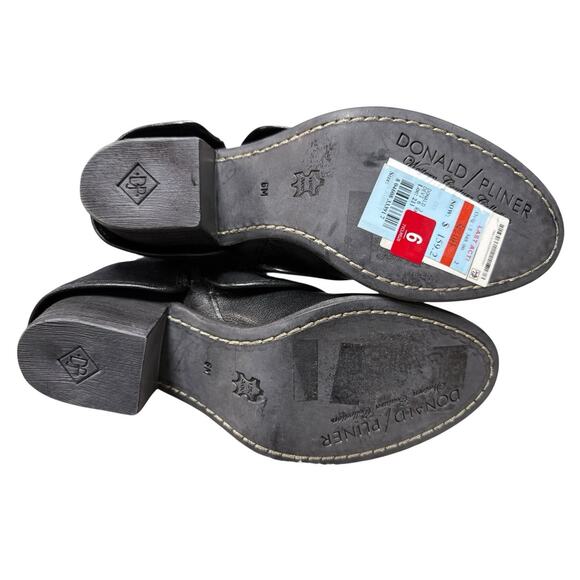 Donald J Pliner Devi6 Tall Black Knee High Riding Moto Biker Leather Boots 6 NIB - Picture 5 of 9